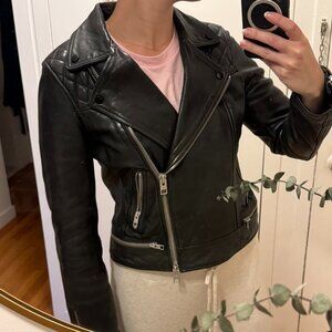 AllSaints Women's Black Conroy Leather Moto Jacket